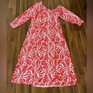 Elegant Red and White Floral One Shoulder Dress